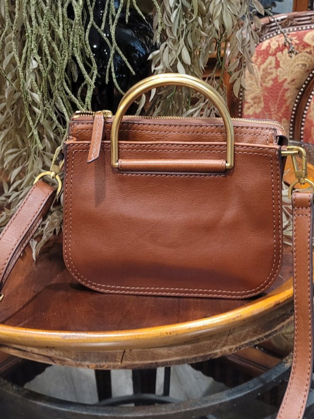 Authentic Fossil Ryder Mini Crossbody Brown Leather - Picture 2 of 12